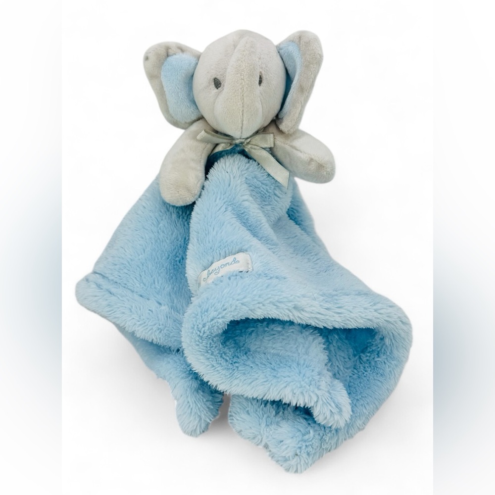 Blankets And Beyond Elephant Blue & Gray Baby Security Blanket Lovey Plush 15.5”